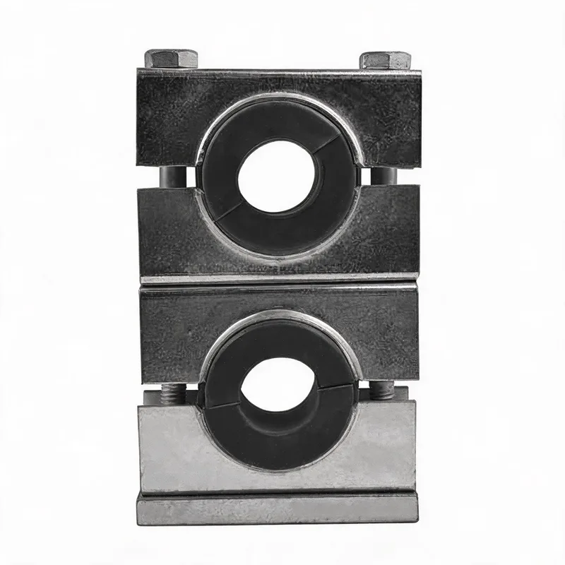 WQF steel shockproof stacking pipe clamp — WeiQue NBR-lined steel, ø8–108 mm