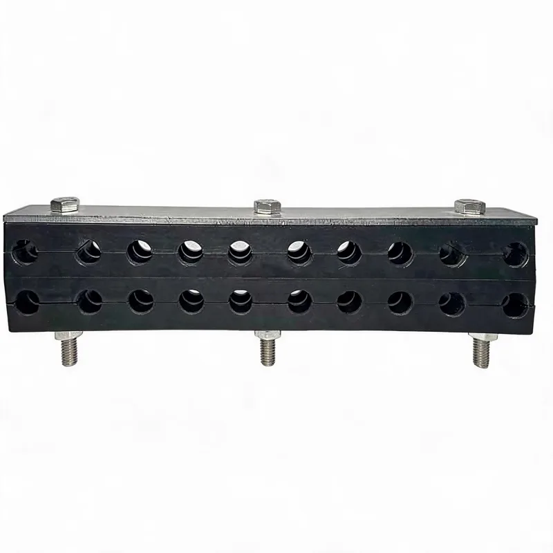 WQB marine ten-hole double-row clamp — WeiQue nylon / stainless 316L — marine DIN 3015, ø6–54 mm