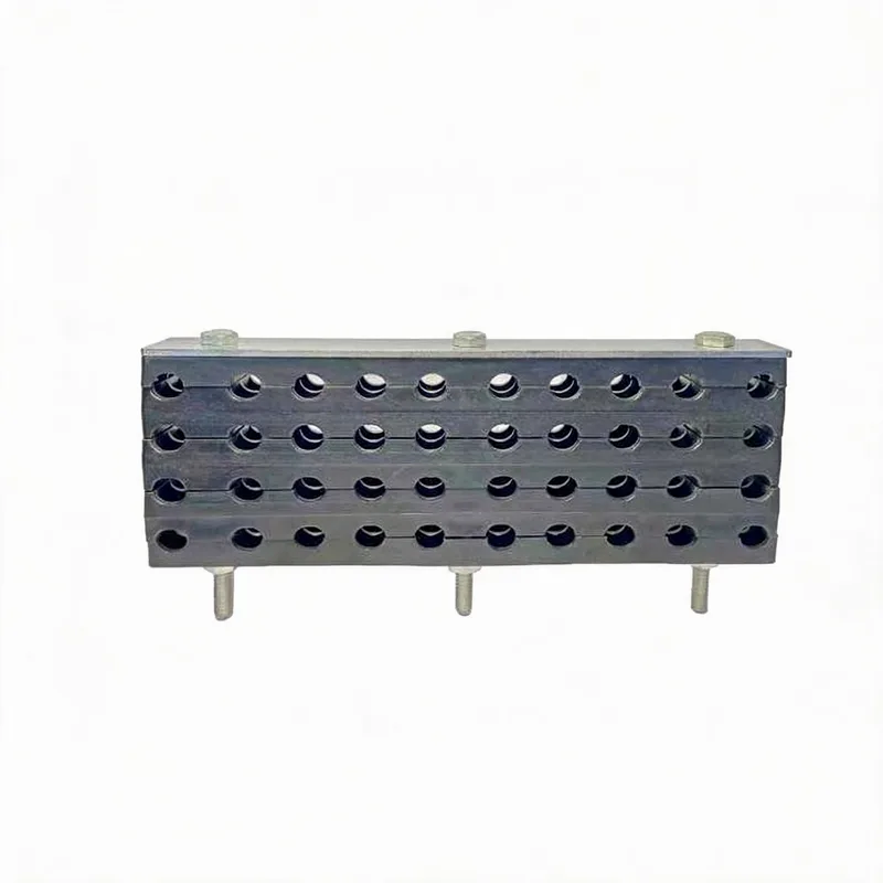 WQB marine ten-hole quad-row clamp — WeiQue nylon / stainless 316L — marine DIN 3015, ø6–54 mm