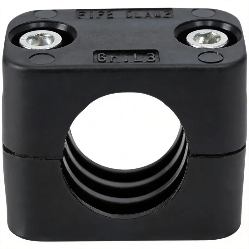 WQL·G2 pipe clamp — angled view, nylon body — DIN 3015-1, ø6–108 mm