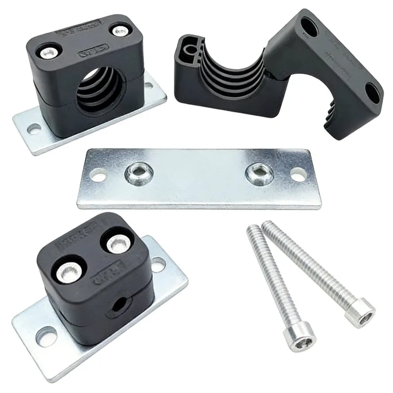 WQL·G5 pipe clamp — exploded view: body, bolt, nut, long welded base