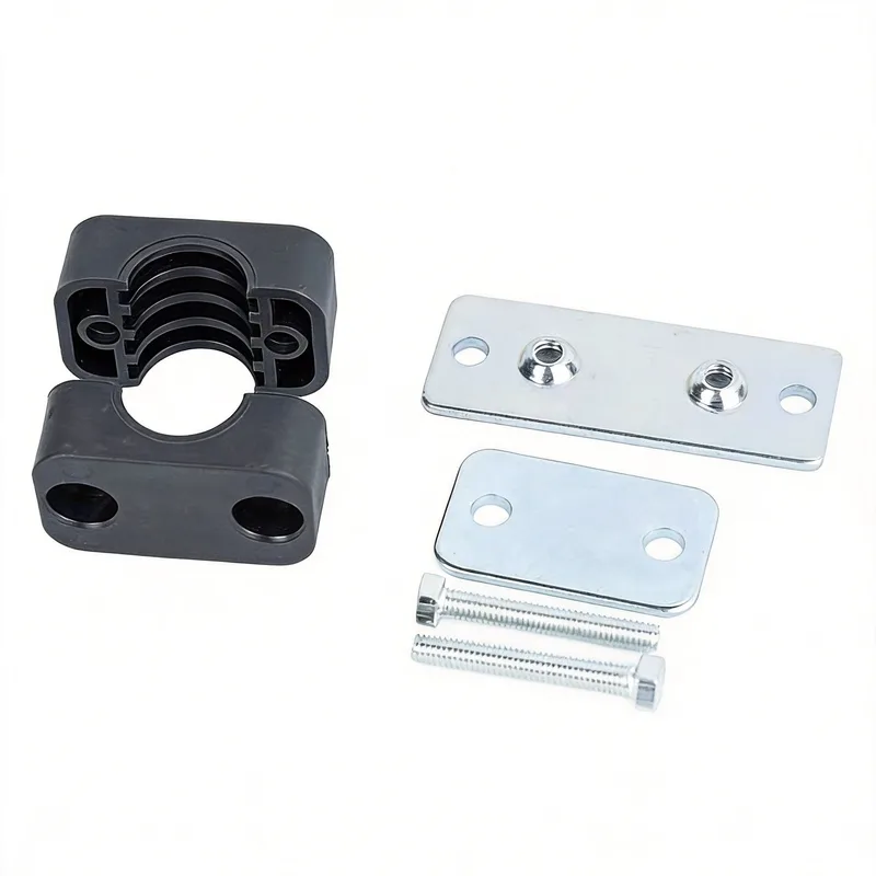 WQL·G6 pipe clamp — exploded view: body, bolt, nut, long welded base