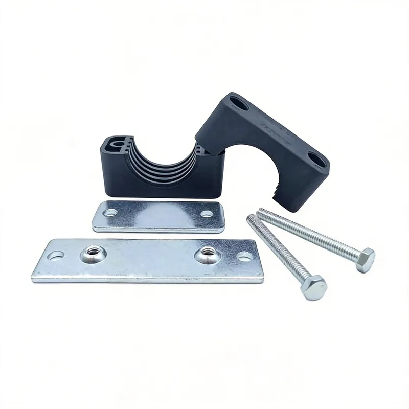 WQL·G6 pipe clamp — exploded view: body, bolt, nut, long welded base