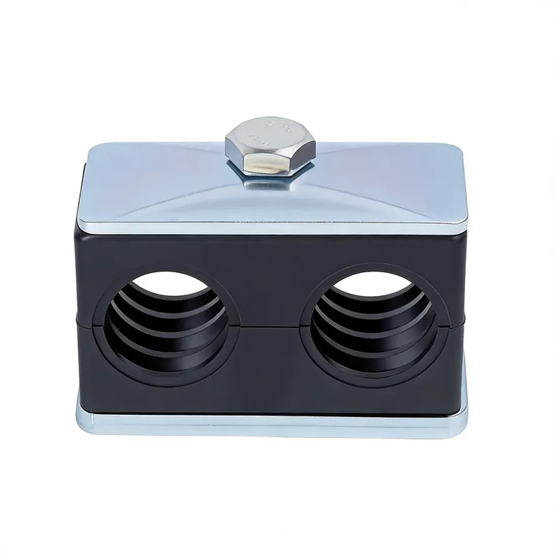 WQL/WQT light twin-hole nylon pipe clamp — WeiQue nylon body — DIN 3015-1, ø6–108 mm