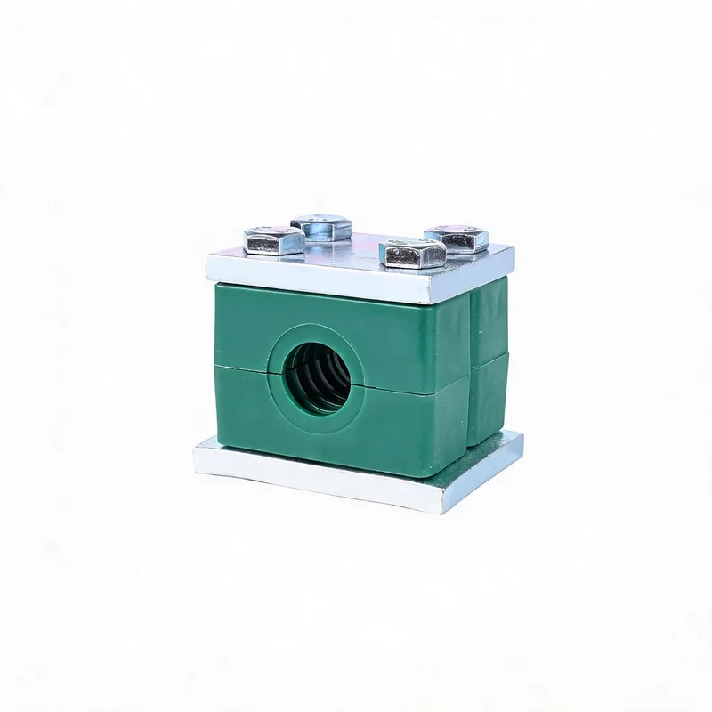 WQH reinforced single pipe clamp — angled view, steel — DIN 3015-2, ø14–108 mm