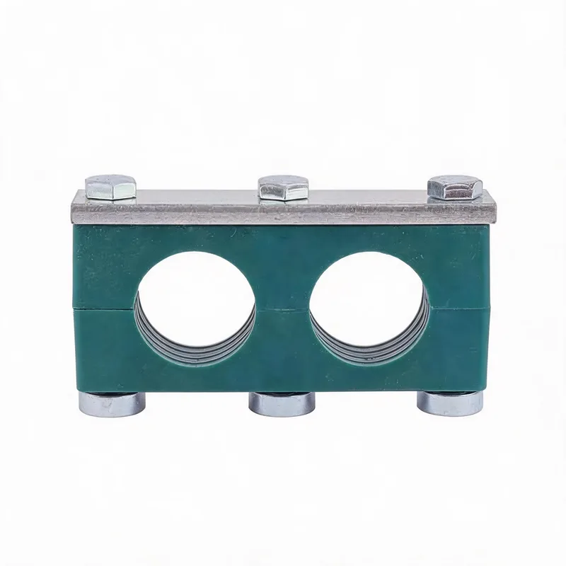 WQT heavy twin lateral rail-nut pipe clamp — WeiQue steel — DIN 3015-2, ø14–108 mm